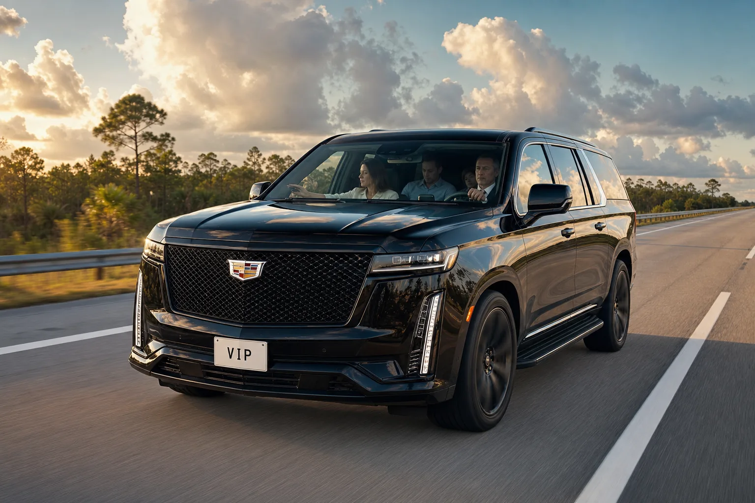 Viagem privada de Miami a Orlando — Motorista VIP Viagem privada de Miami a Orlando em SUV executiva pela estrada da Flórida